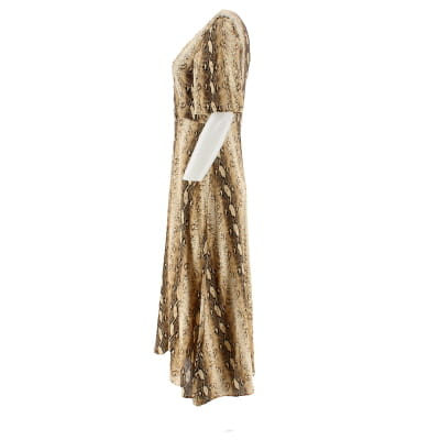 Robe écrue multicolore imprimée serpents et fibres métalliques - Femme - Last queen - Taille M Très bon état - Vue 3 - 